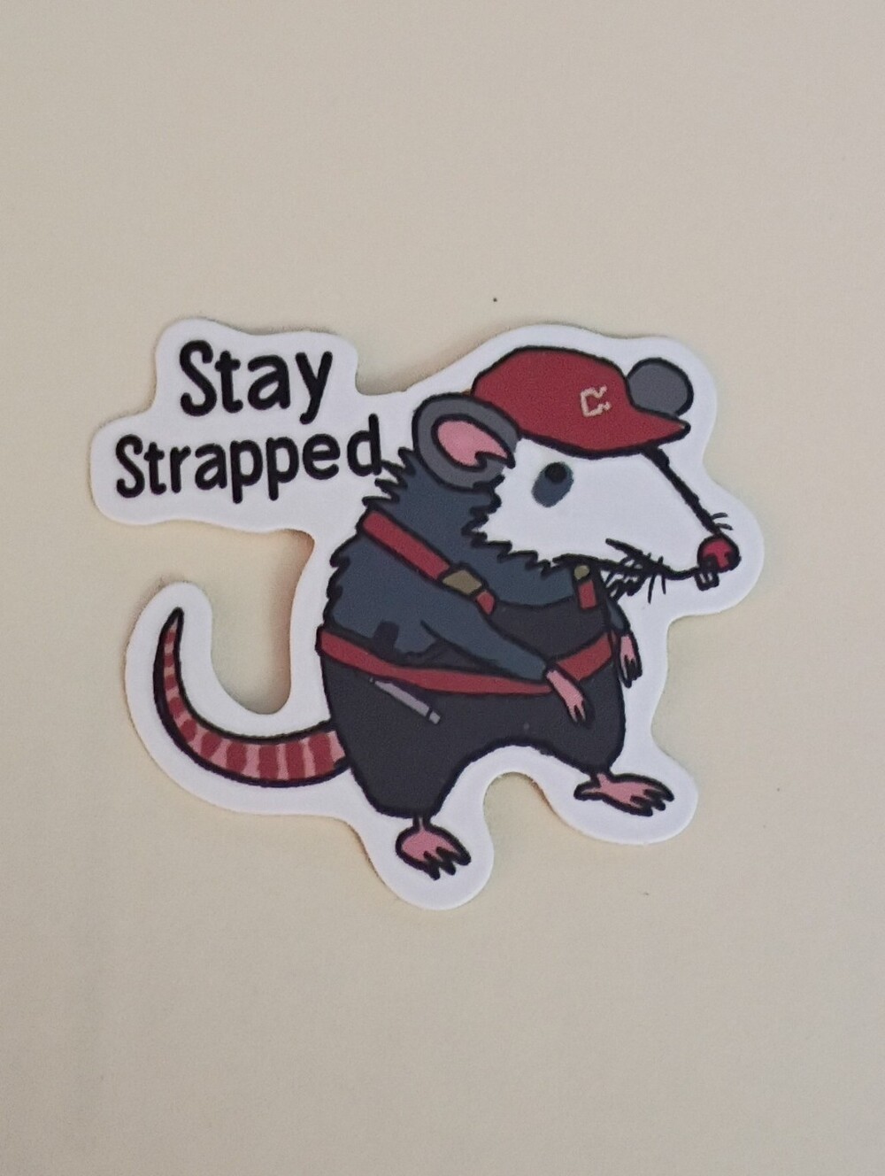 10/$10 Sticker Decal - Stay Strapped - Possum